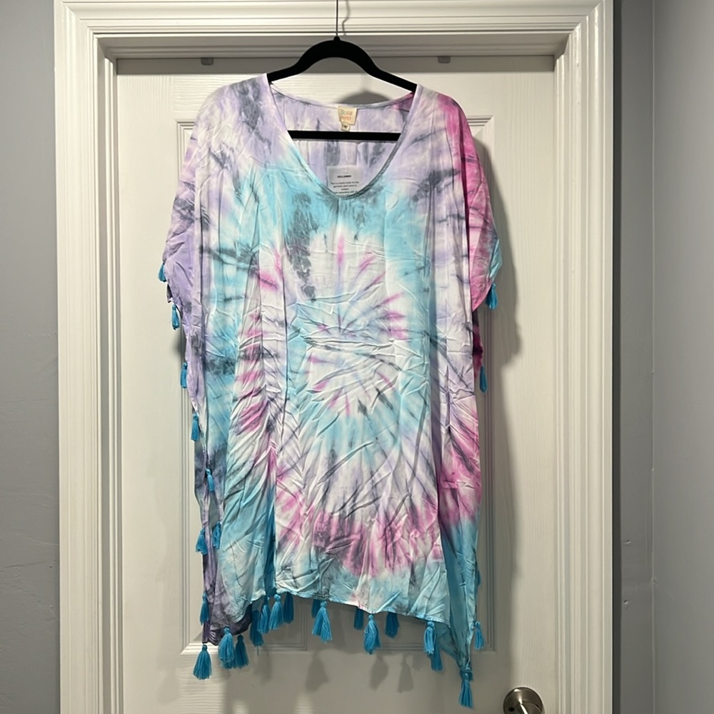 SOAKIN' UP THE SUN TIE DYE TUNIC IN PINK - Picture 6 of 8